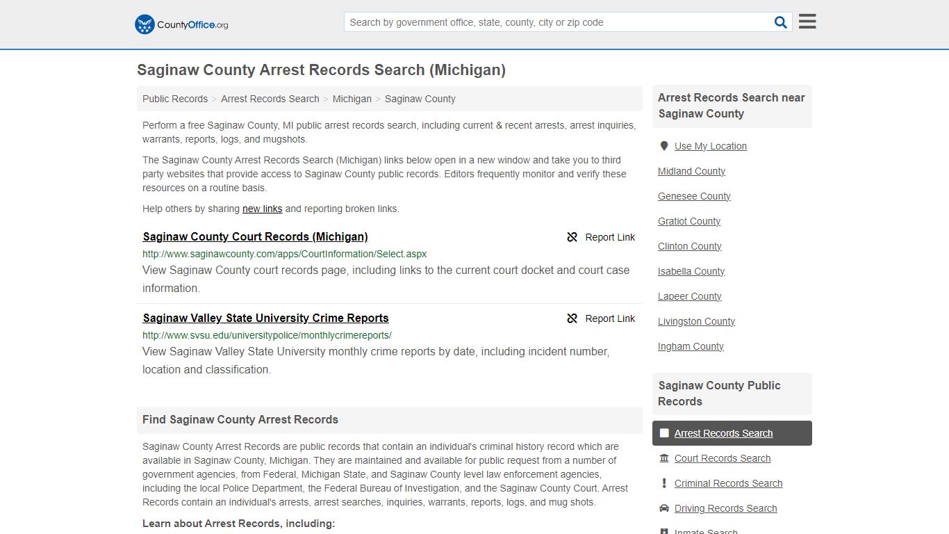Arrest Records Search - Saginaw County, MI (Arrests & Mugshots)